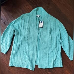 Croft & Barrow Aqua Knit Sweater 100% Cotton